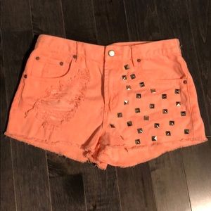 Forever 21 neon studded shorts size 27